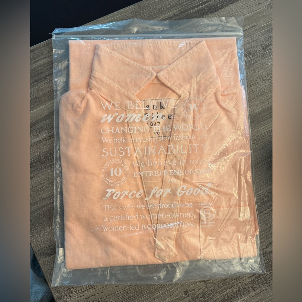 Frank & Eileen Lauren Style Short Sleeve Polo Dress. Creamsicle Color. Size S.